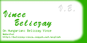 vince beliczay business card